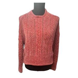 Altar’d State Women’s Size Extra Small Pink Cowl Neck Oversized Chenille Sweater
